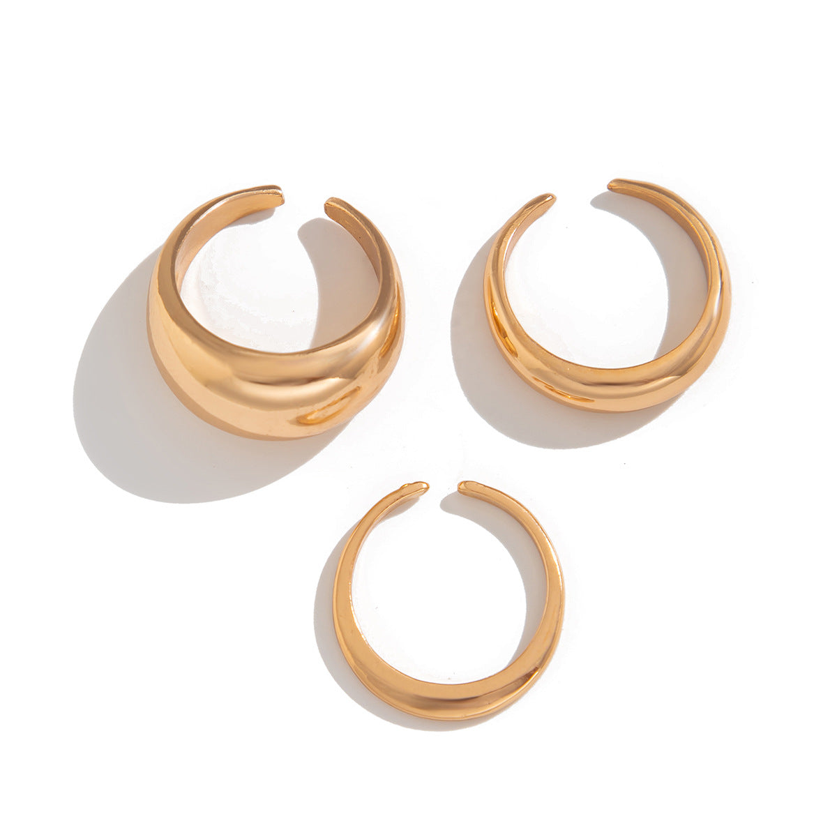 Ins Minimalist Style Trendy Exaggerated Mirror Versatile Ring Personality Alloy Hugging Ring