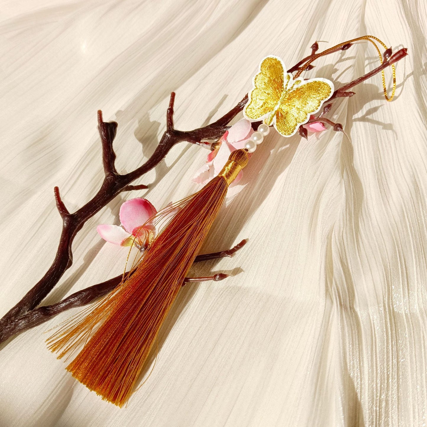 Ancient Style New 22-Color Embroidery Butterfly Tassel Hanfu Horse-Face Skirt National Style Children's Clothing Small Tassel Decorative Pendant