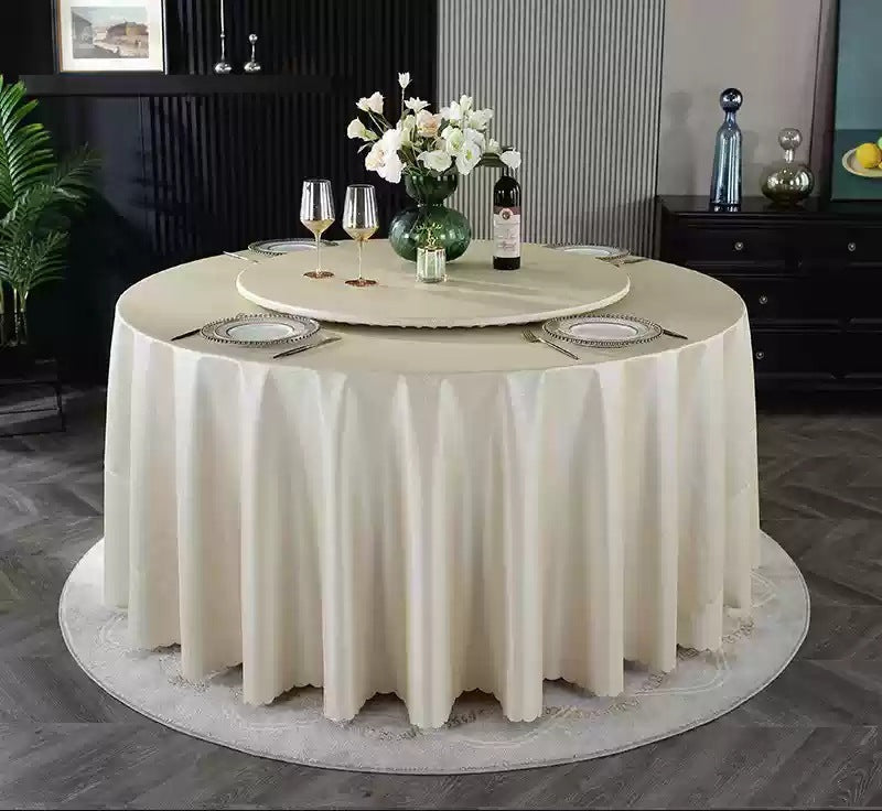 PU Non-Washable Tablecloth Waterproof Heat-Resistant Oil-Resistant Hotel Restaurant High-End Luxury Home Use Rotating Table Non-Washable Tablecloth