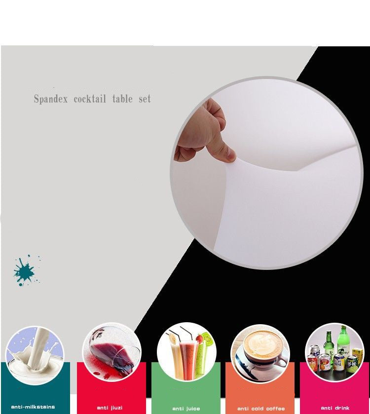 Elastic Round Table Cover Cocktail Table Cover Bar Table Cover Tablecloth Exhibition Hotel Banquet Decorative Tablecloth Round Table