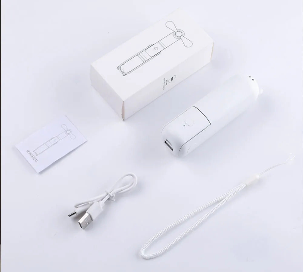 Portable Mini Fan 2000mAh USB Rechargeable 3 Speed Handheld Foldable Fan Hand Held Small Pocket Travel Fan with Handy Power Bank