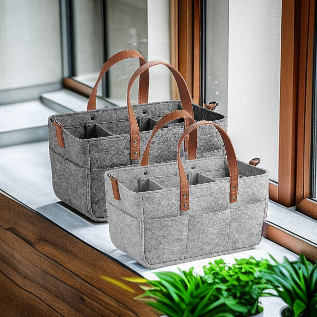Felt Bag Cross-Border Large Capacity Maternal and Child Supplies Storage Bag Foldable Handbag for Going out Felt Baby Diapers Bag
