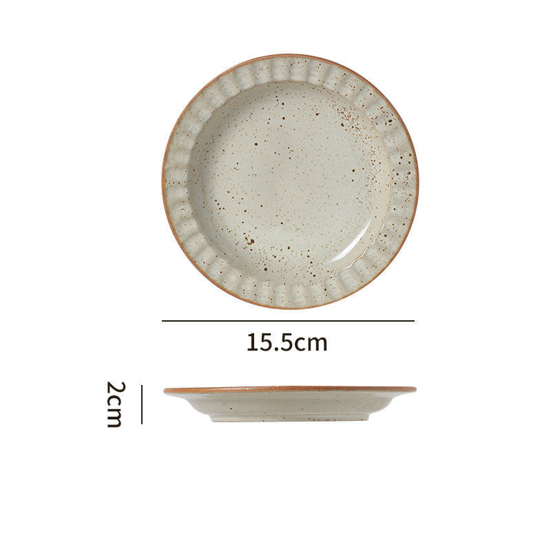 Japanese Retro Exquisite Afternoon Tea Latte Art Striped Coffee Cup and Saucer Ceramic Set Office Milk Breakfast Cup