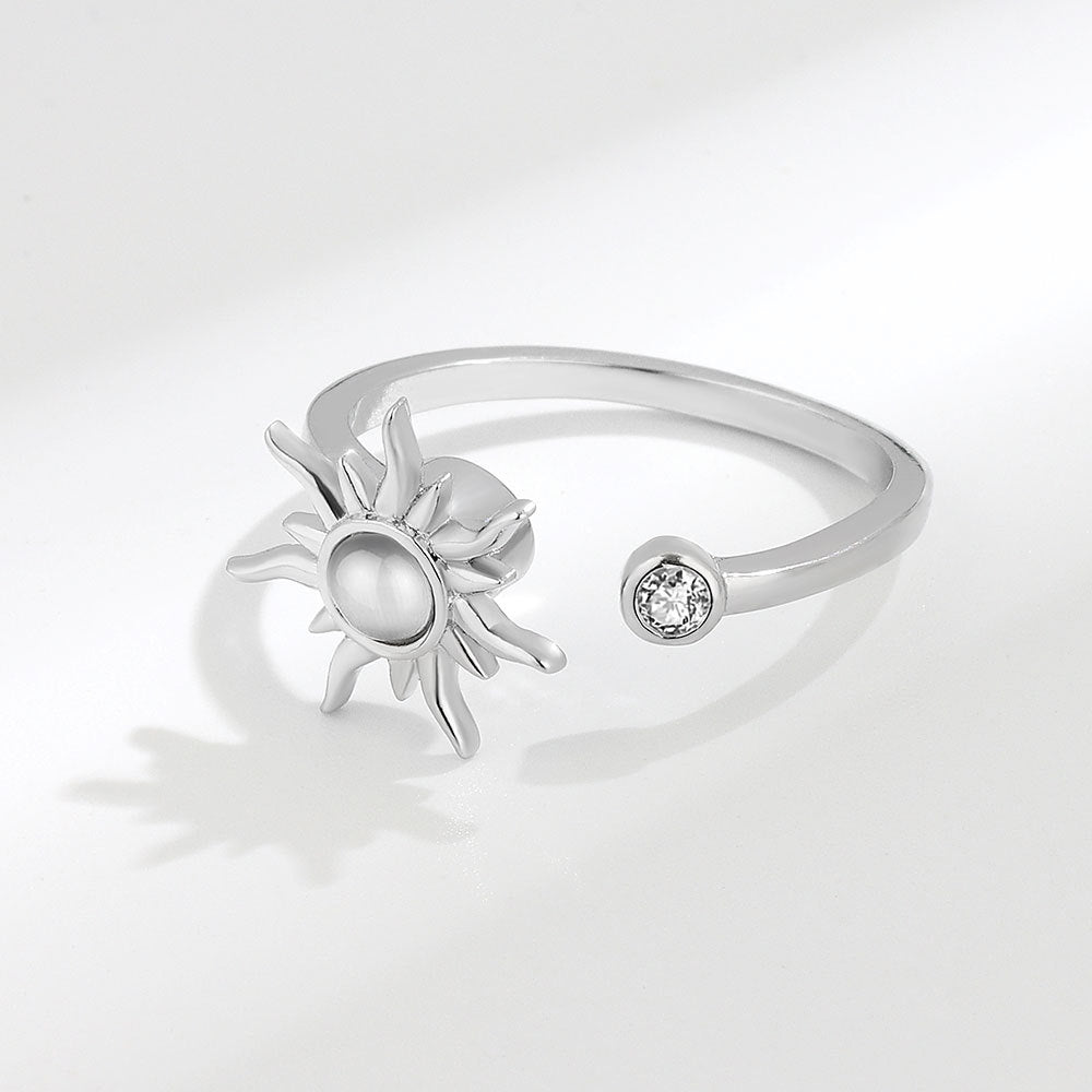 Hot Item Rotatable Sunflower Ring Anti-Anxiety Stress Relief Adjustable Ring