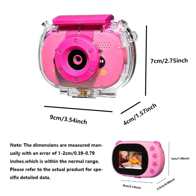 Kids Mini Waterproof Camera, Take Pictures & Record Videos & Games, Swimming & Sports USB Charge & 720P Resolution, Perfect Gift
