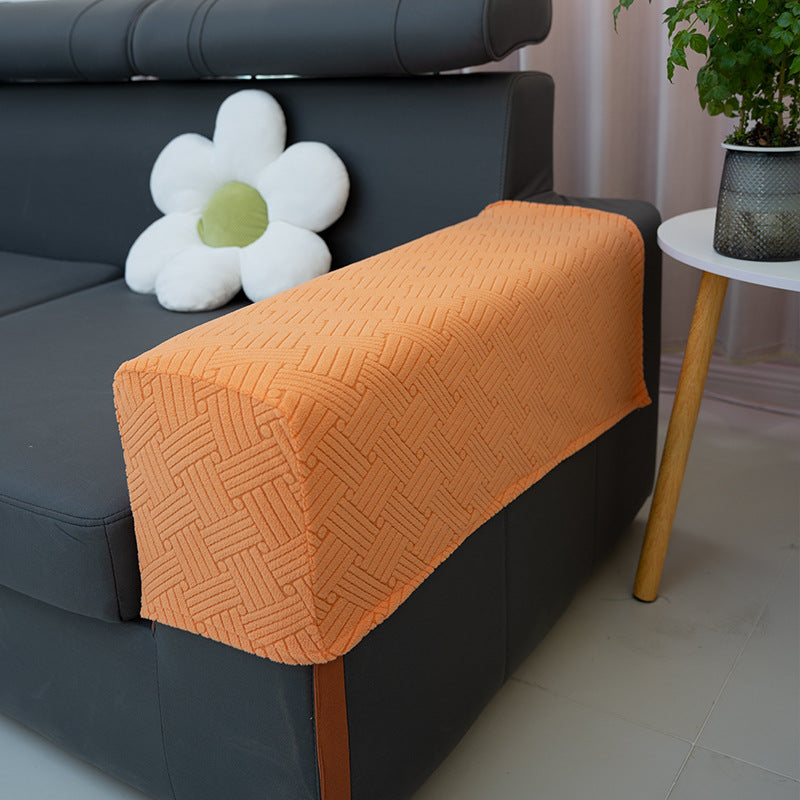 Sofa Armrest Covers Pair Sofa Side Armrest Protectors Extended Non-Slip Fabric Armrest Elastic Covers Full Coverage