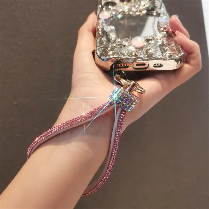 Rhinestone Mobile Phone Lanyard Bling Bling Anti Loss Diamond Lanyard Handheld Hanging Rope Phone Wrist Strap Hanging Ornaments