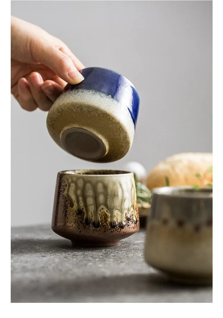 200ML Retro Ceramic Cup Coarse Pottery Coffee Mug Household Office Afternoon Tea Cups Wine Mug Water Mugs Drinkware Gift