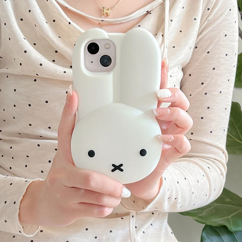 Miffy Phone Case Silicone Iphone 11/12/13/14/15/16ProMax Kawaii Anti-drop Simple All-wrap Soft Case Christmas Toy Gift