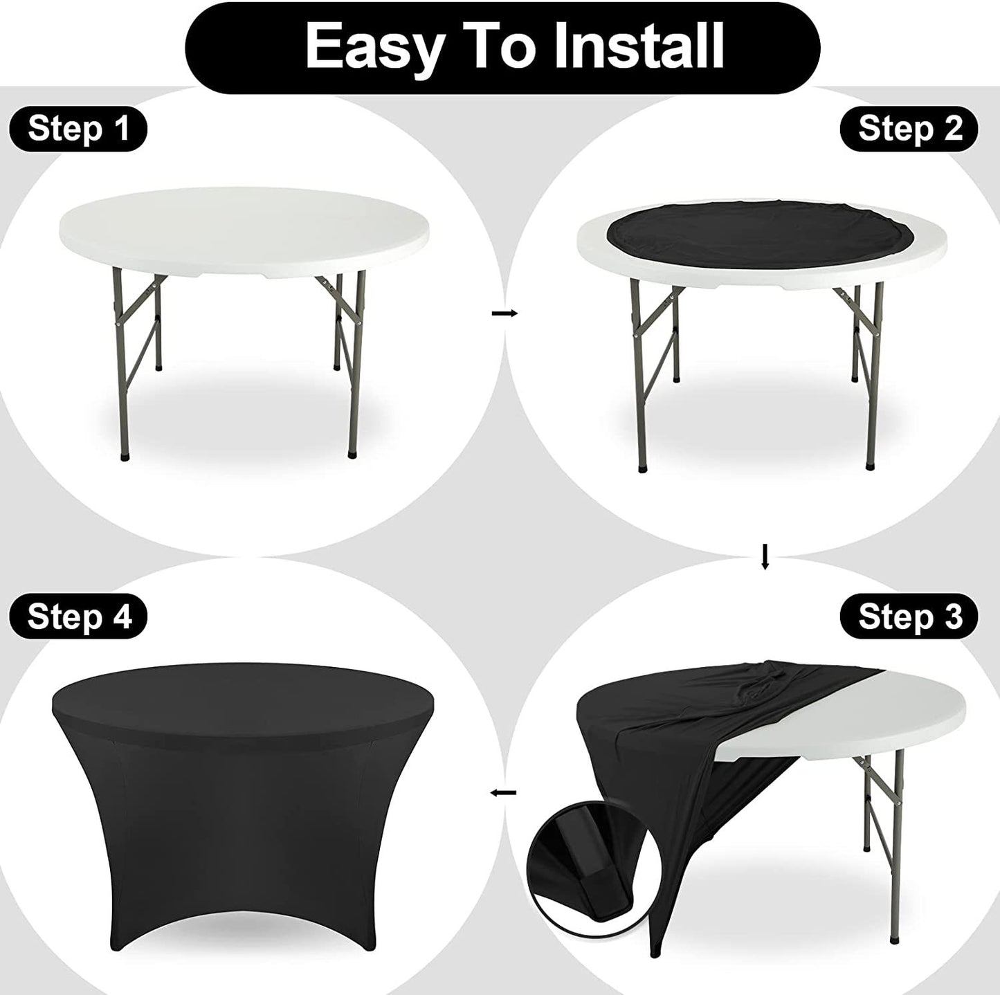 Elastic Round Table Set Tablecloth Tablecloth Table Skirt Cross-border Explosions Hotel Wedding Birthday Party Business Banquet