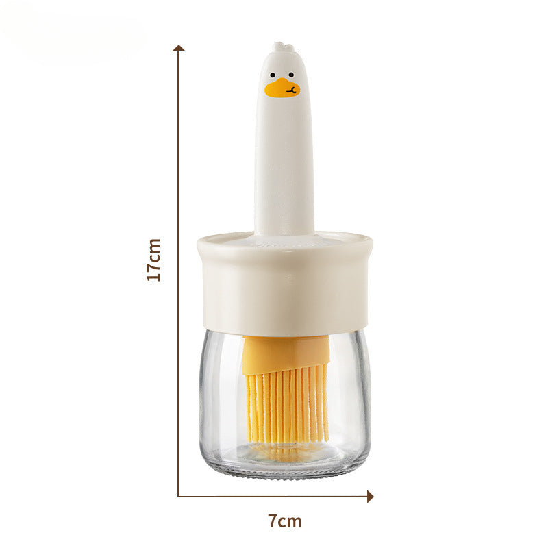 Silicone Oil Brush Household High Temperature Resistant Oil Brush with Bottle Dispensing Oil Pot Outdoor BBQ Oil Brush Integrated Oil Brush Bottle