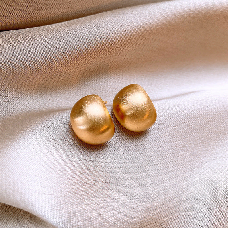 Simple Heart Circle Earrings Fashion Versatile Geometric Ear Clips Ear Studs Light Luxury High-end Feel Earrings for Women