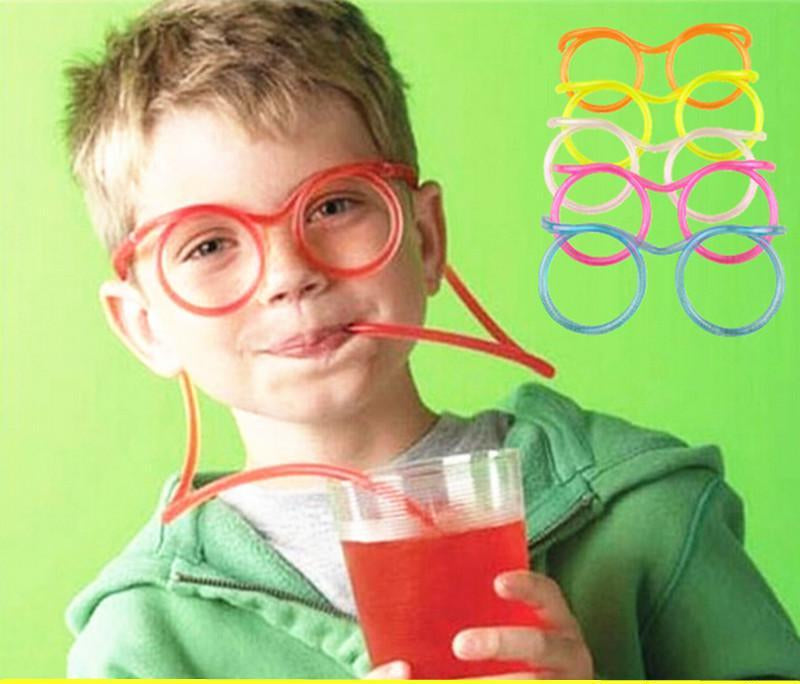 Glasses Straw Funny Lazy People Drinking Water Creative Cool Cute Drink Super Long Glasses Eye Straw
