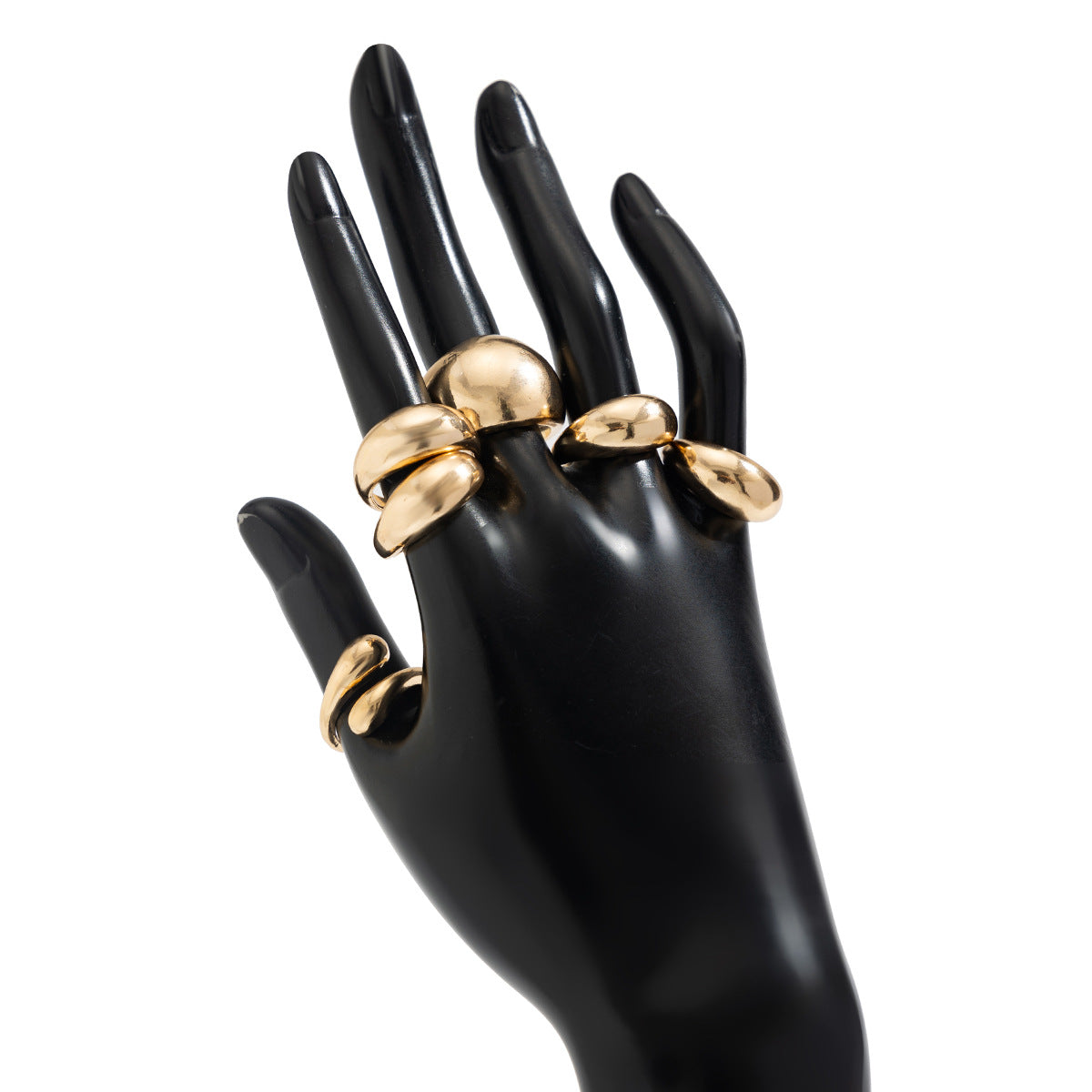 Ins Minimalist Style Trendy Exaggerated Mirror Versatile Ring Personality Alloy Hugging Ring