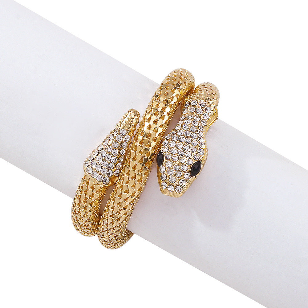 New Exaggerated Alloy Thick Chain Multi-layer Bracelet for Women European and American Fashion Gold Bangle