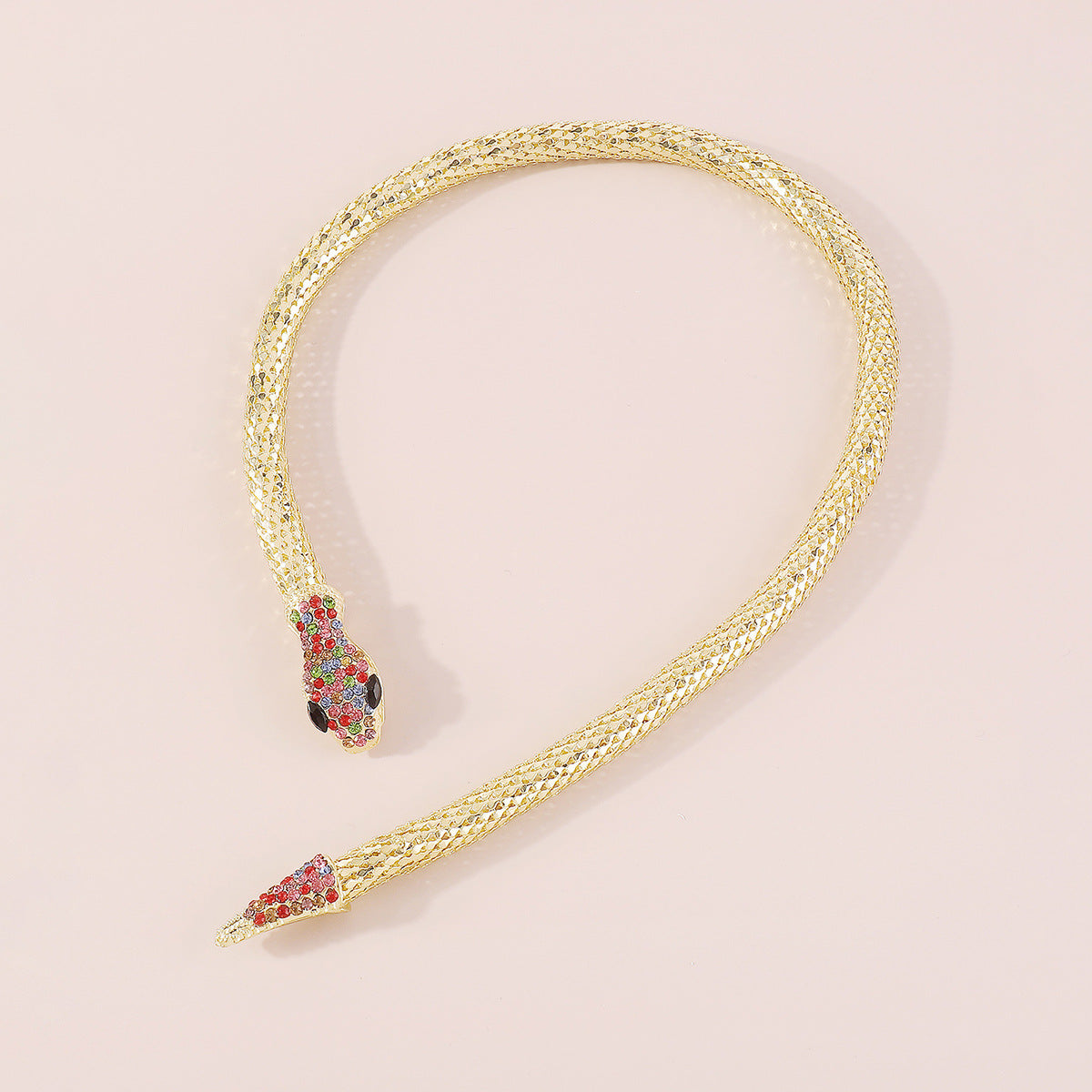 Exaggerated Snake Necklace Punk Personality Hip-Hop Style Necklace Trendy Cool Street Style Show Micro-Inlaid Choker