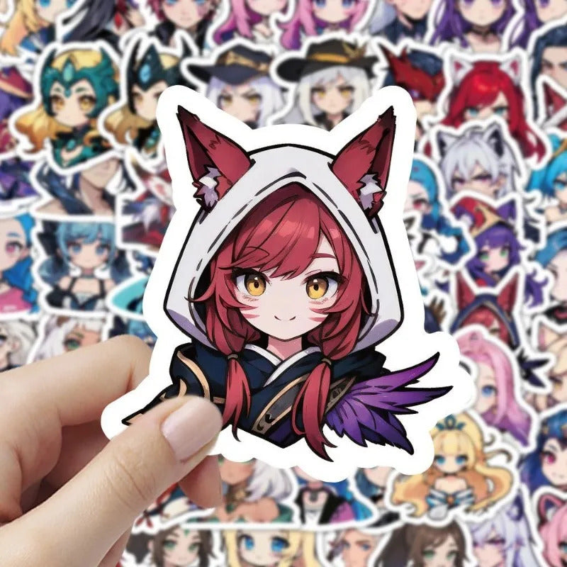 60 sheets LOL League of Legends Q-version characters sexy and cute Gwynn Wing En phone case, notebook ledger waterproof stickers