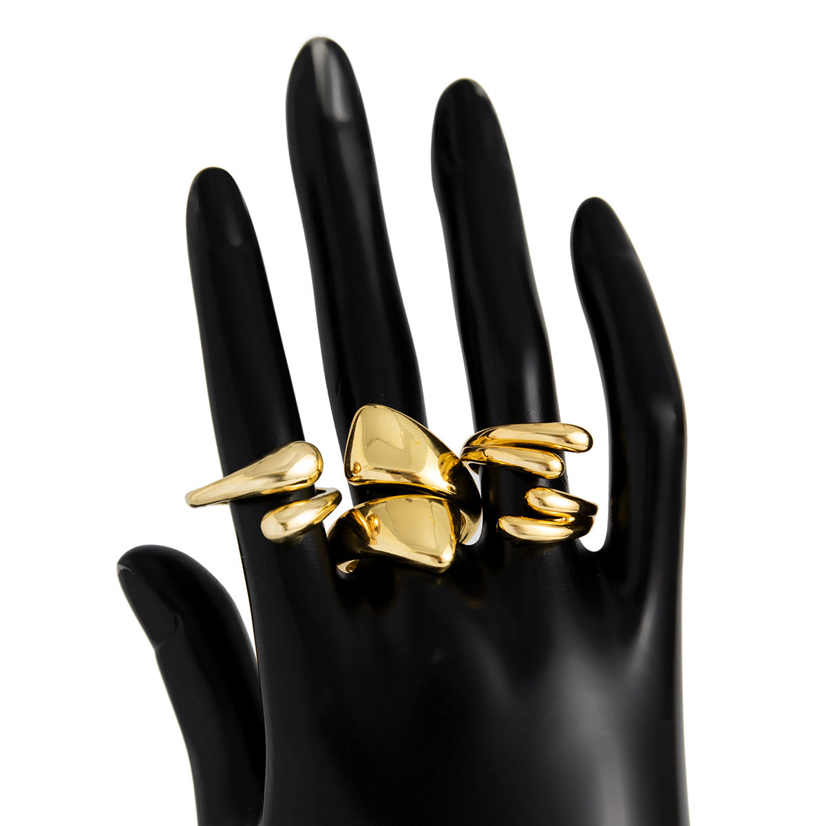 Ins Minimalist Style Trendy Exaggerated Mirror Versatile Ring Personality Alloy Hugging Ring