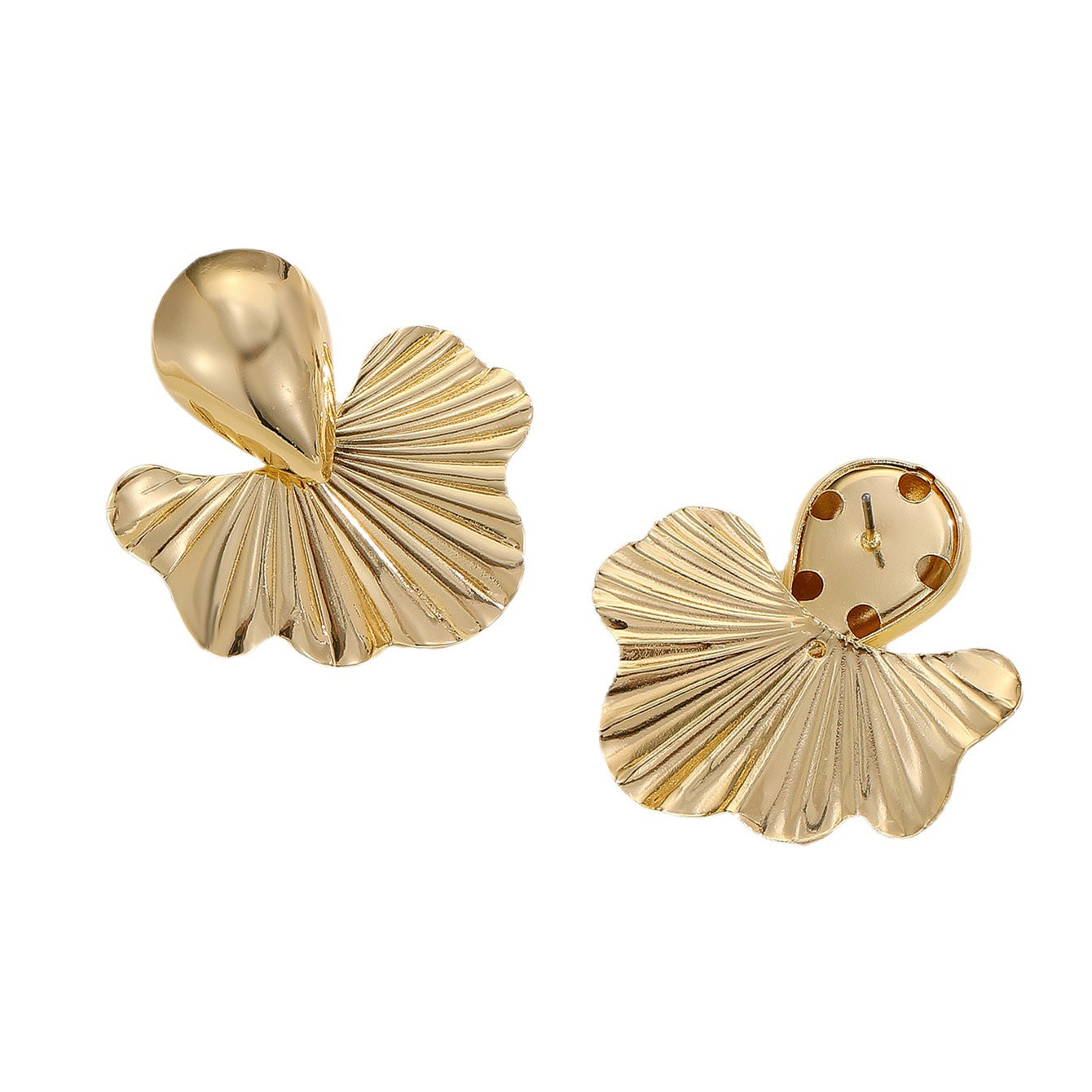 Cross-border European and American Style Gold Earrings Retro INS Light Luxury Niche Design Fashion Versatile Elegant Stud Earrings