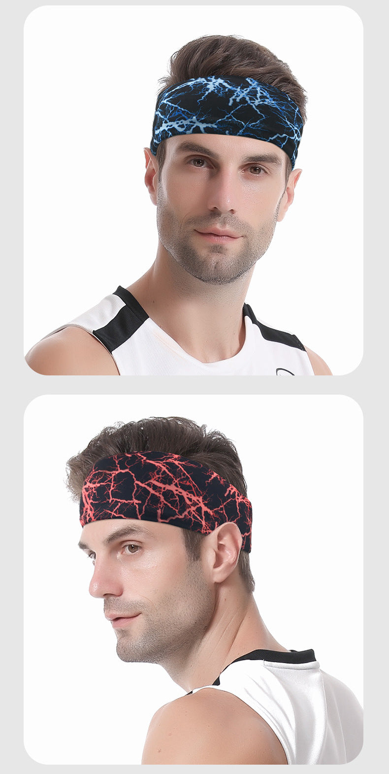 Sports Headband Sweatband Lycra Breathable Running Cycling Yoga Dance Fitness Sweatband