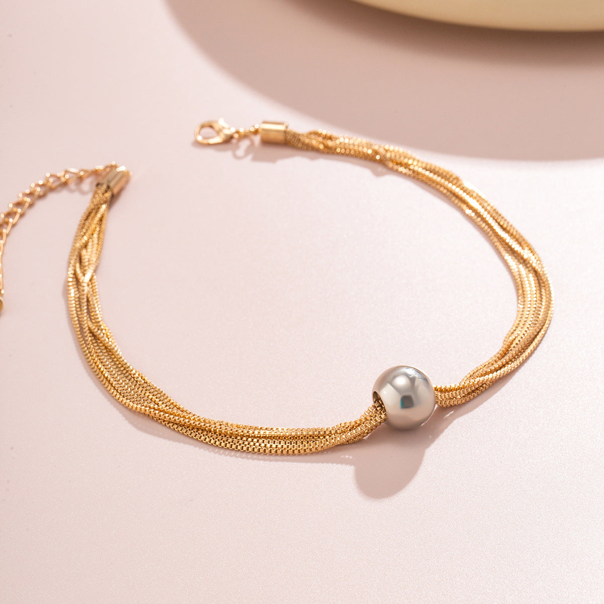 Cross-Border Exaggerated Punk Multi-Layer Chain Stacked Necklace Simple Niche Geometric Ball Personality Choker Necklace