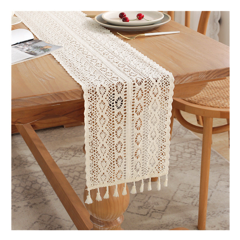 Henggang American Country Style Handwoven Table Runner Tablecloth Strip Tablecloth Coffee Table Cloth Tea Mat Cotton Linen Artistic Table Runner Wholesale