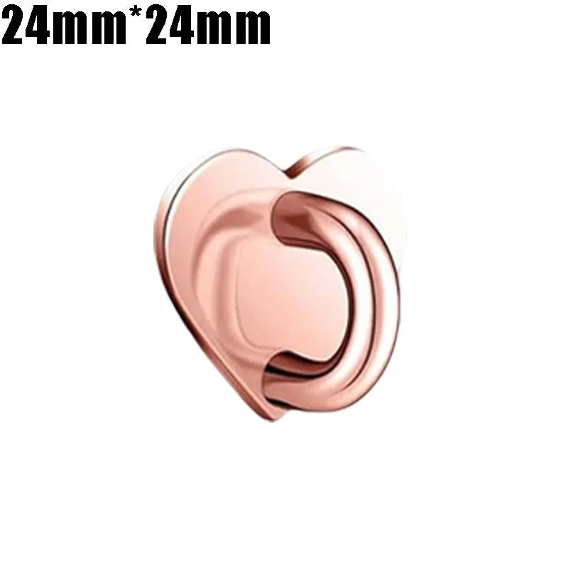 Mini Kawaii Adhesive Metal Heart Phone Charm Holder Cute Phone Case Finger Ring Stand Hooks Buckle DIY Charms Clasp For iPhone