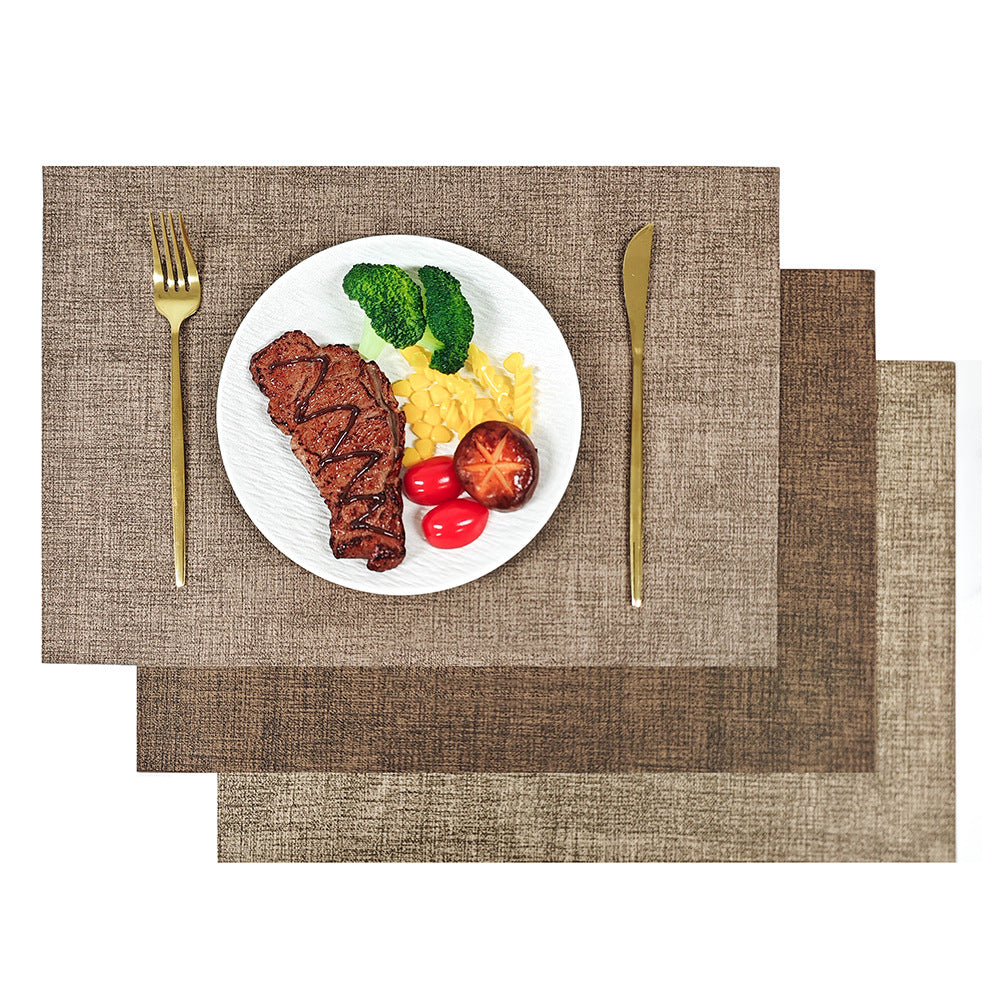 Western Dining Mat Square Cloth Pattern Household Dining Mat Bowl Mat Hotel Leather Dining Table Mat Waterproof Oilproof Heat Insulation Mat