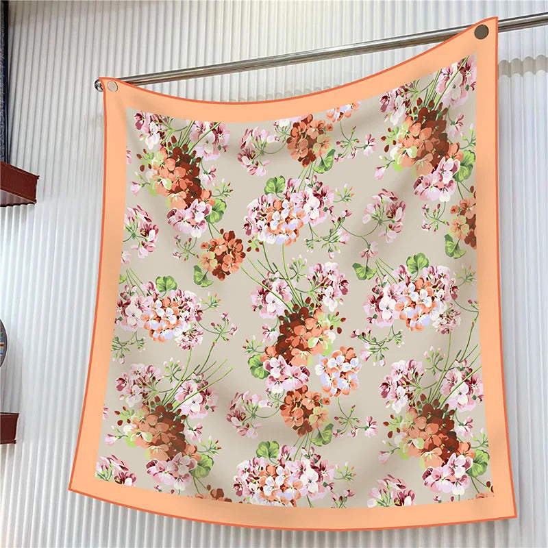New Year Gift 90cm Large Square Scarf Scarf Women'S Scarves Spring And Autumn Style Fashion Shawl European American Twill Print