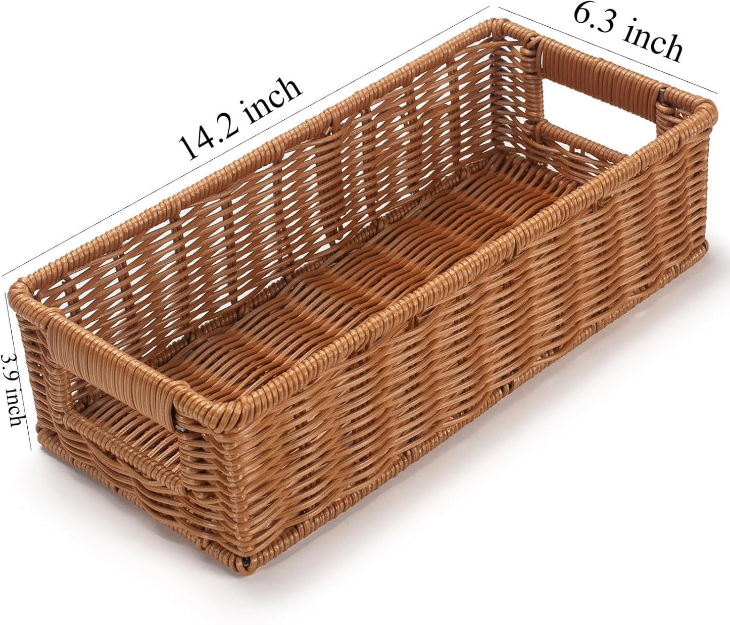 Handmade Imitation Rattan Woven Storage Basket for Cosmetics, Snacks, Fruits, Bathroom Desktop Storage Basket