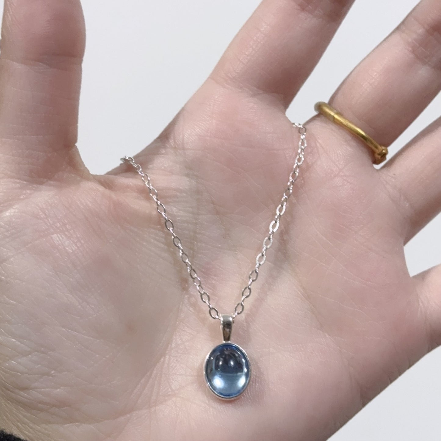 White Moonlight Five-Piece Set Aquamarine Design Necklace Pendant Moonstone Light Luxury Simple High-End Versatile Choker Collarbone