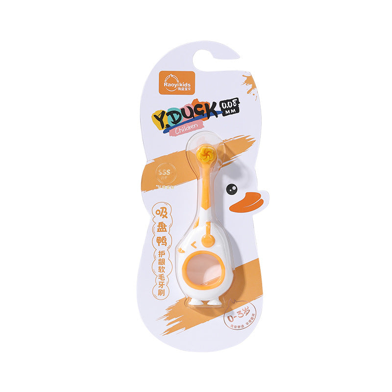 0-3 Children's Thousand Bristle Toothbrush Gentle on Baby's Gums Cloud-like Soft Suction Cup Standable Toothbrush