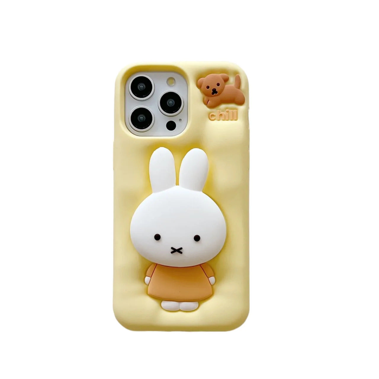 Kawaii Miffy Phone Case 12/13/14/15/16ProMax All Inclusive Silicone Soft with Bracket Shell Anti-drop Christmas Toy