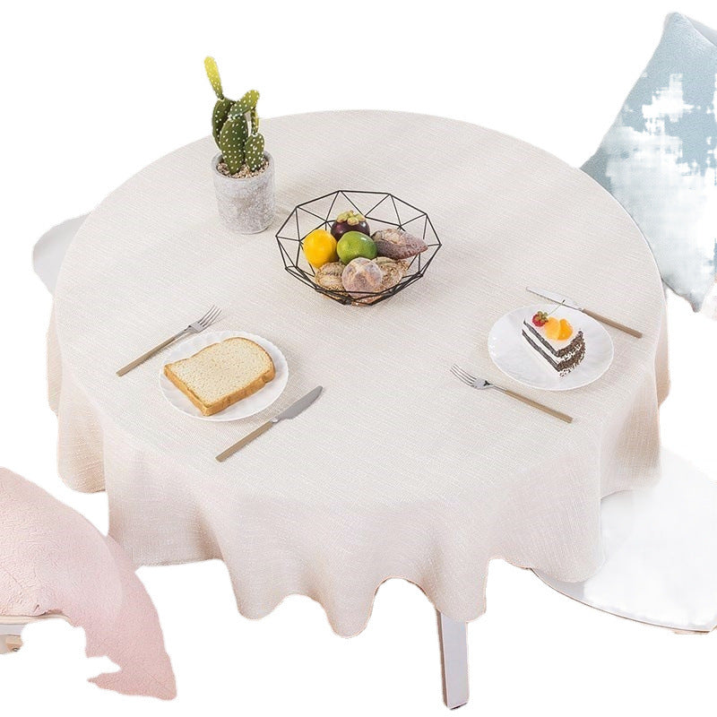 .. Simple Restaurant Fresh Creative Dining Table Simple Chinese round Tablecloth Fabric round Household Plain Stool