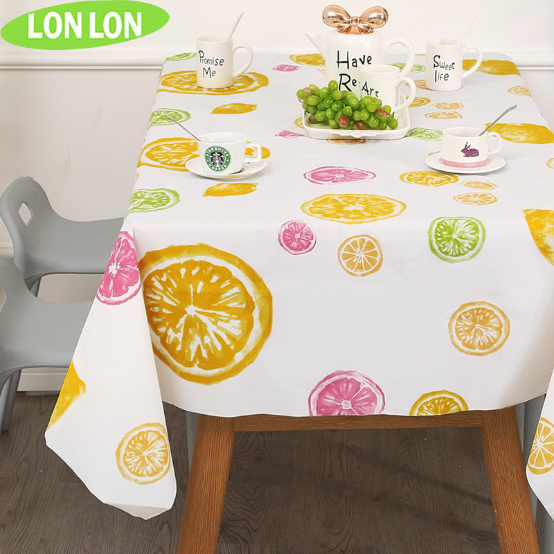 Nordic Style Warm High Temperature Resistant Tablecloth Ins Tablecloth Waterproof Oil-Proof Disposable High-Grade PVC Plaid Dining Table Cloth Liner