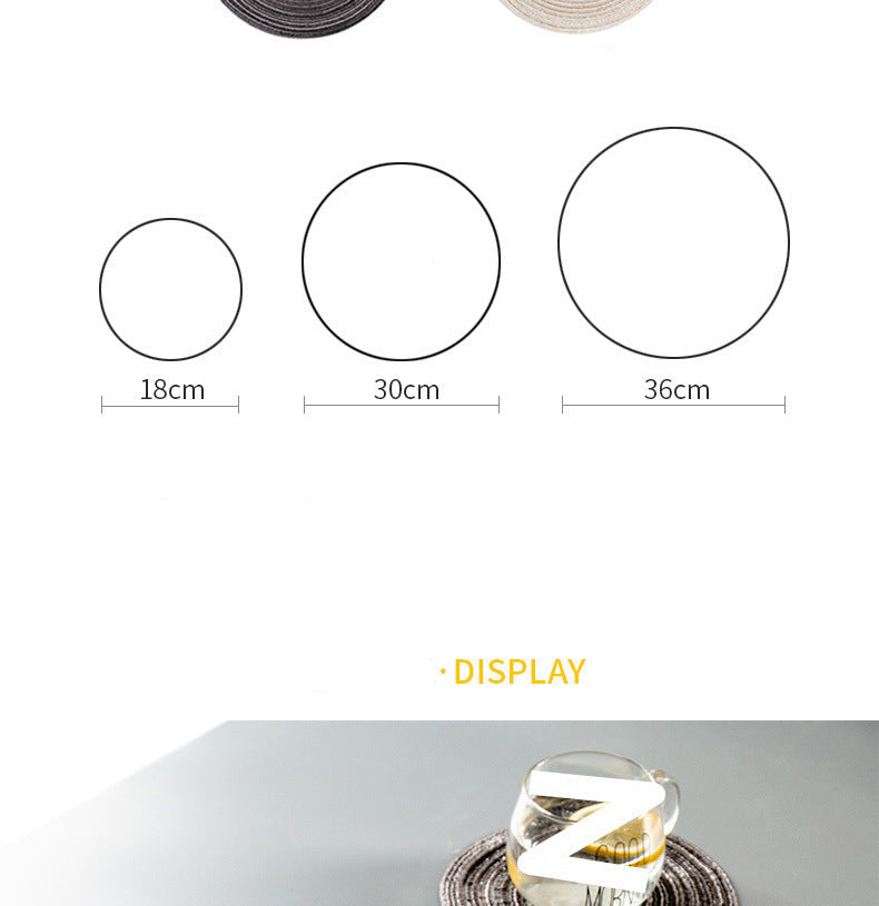 Placemat Woven Coaster Heat Insulation Mat Ins Feng Shui Kettle Mat Household Anti-scalding Dish Plate Bowl Mat Western Dining Table Mat