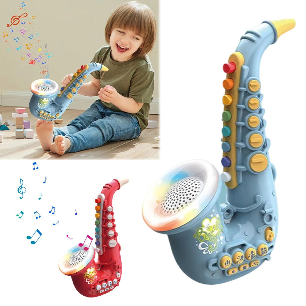Kids Saxophone Toy Clarinet Toy with Light Music Kids Instruments Early Education Toy for 3 4 5 6 7 Year & Up Old Boy Girls