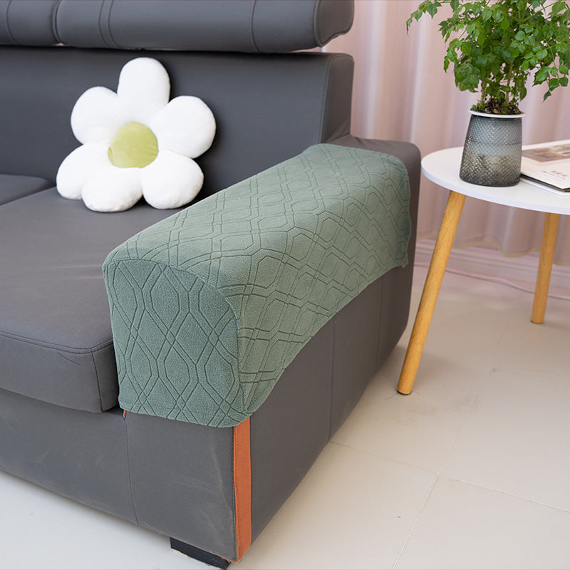 Sofa Armrest Covers Pair Sofa Side Armrest Protectors Extended Non-Slip Fabric Armrest Elastic Covers Full Coverage