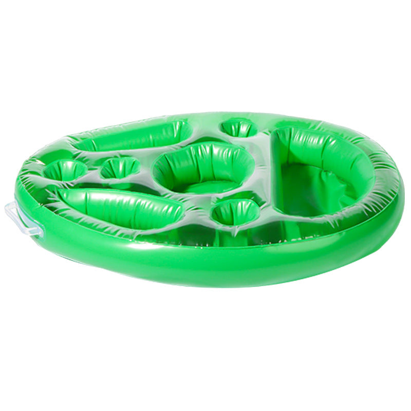 New Inflatable PVC Water Ice Bar Self-Service Ice Plate Party Floating Portable Drink Holder Porous Coaster Tray