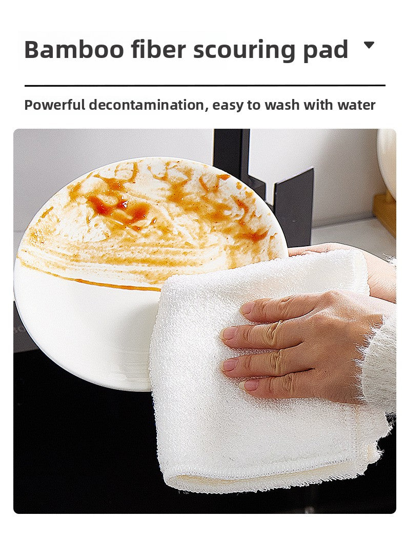 Seven Colors Cleaning Cloth Household Cleaning Absorbent Non-Shedding Thickened Special Towel for Glass Wiping Bamboo Fiber Dishwashing Cloth