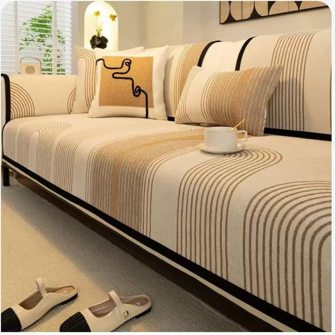 Fabric Chenille Sofa Cushion Four Seasons Autumn Winter Seat Cushion Modern Simple Sofa Cover Throw Blanket Cloth Leather