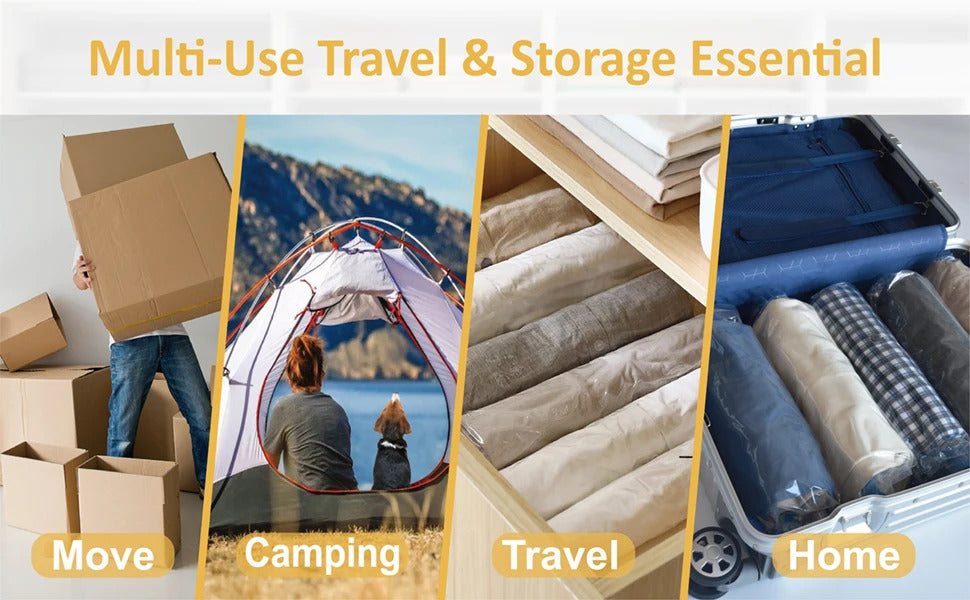 Convenient Vacuum Bag Roll-up Travel Compression Bags for Clothes Luggage Space Saver Packing Suitcases