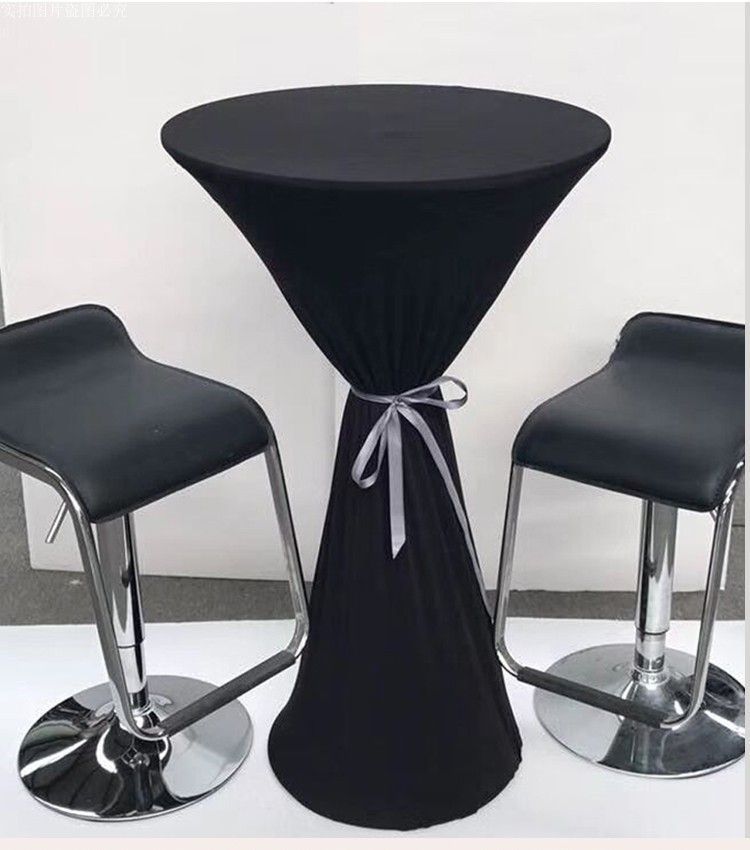 Elastic Round Table Cover Cocktail Table Cover Bar Table Cover Tablecloth Exhibition Hotel Banquet Decorative Tablecloth Round Table
