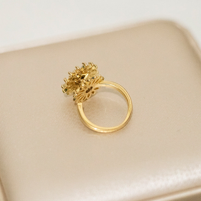 Sunflower Ring , Rotating Anxiety Relief, Simple and Versatile Sunflower Adjustable Wholesale Ring