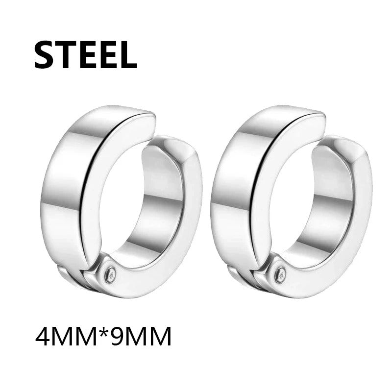 1 Pair Punk Stainless Steel Cross Stars Pendant Ear Clip No Piercing Earrings For Women Hiphop Fashion No ear hole Men Jewelry