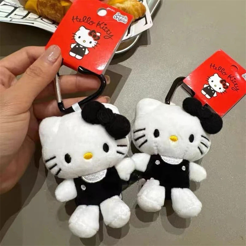 Sanrio Hello Kitty Plush Doll Keychain Love Knot Kitty Cat Cute Cartoon Plush Keychain Pendant Bag Accessories Gifts