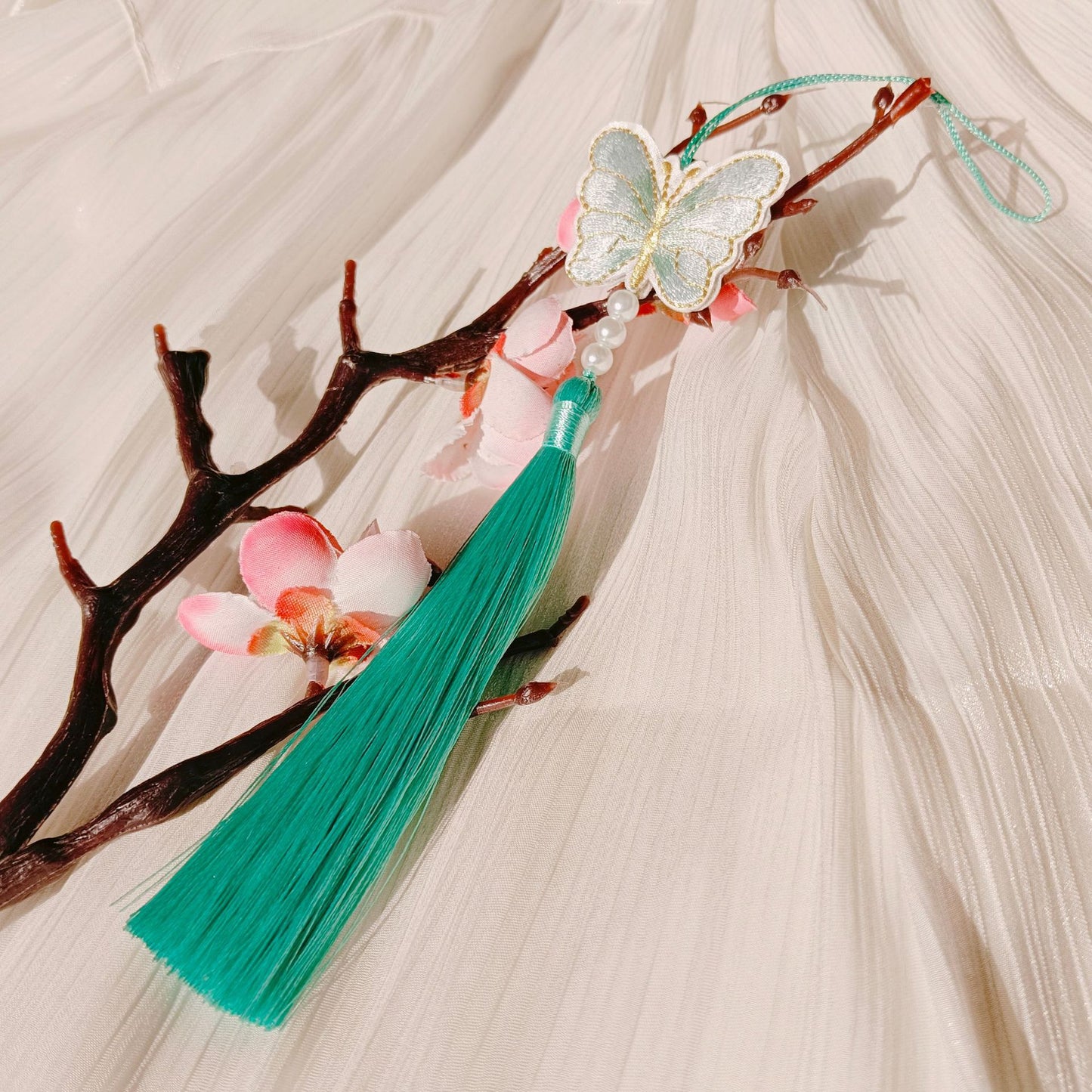 Ancient Style New 22-Color Embroidery Butterfly Tassel Hanfu Horse-Face Skirt National Style Children's Clothing Small Tassel Decorative Pendant