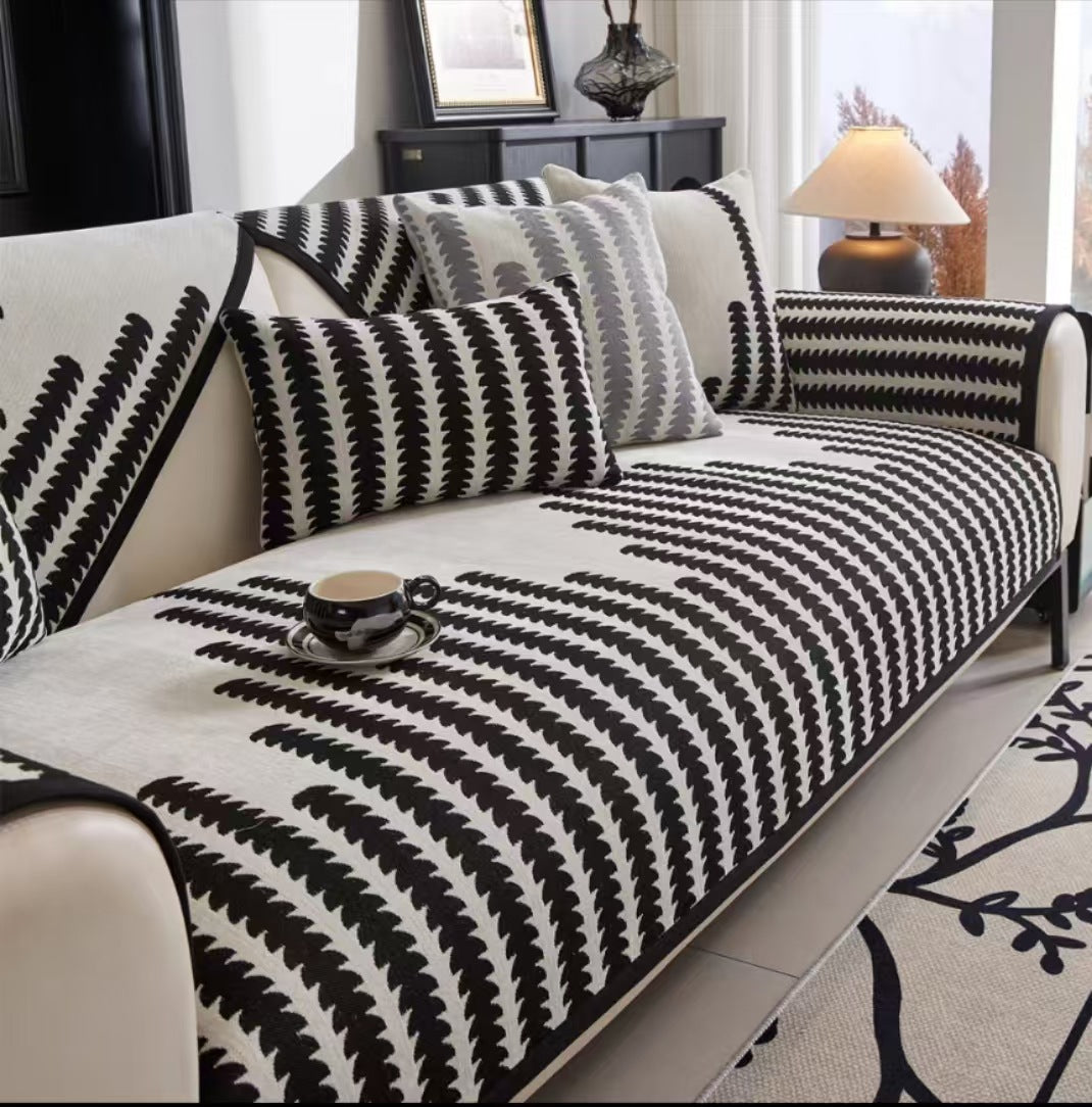 Fabric Chenille Sofa Cushion Four Seasons Autumn Winter Seat Cushion Modern Simple Sofa Cover Throw Blanket Cloth Leather