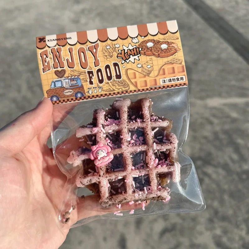 Squishy Food Creative Kids Fidget Toy Simulation exquisite Waffle Bread Toast Donuts Slow Rising Squeeze Stress Relief Toys