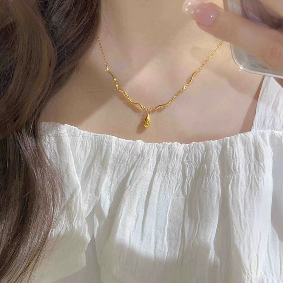 Li Luo New S925Sterling Silver Pearl Necklace Accessory for Women, Non-Fading, High-End Feel, Versatile Spring/Summer Clavicle Chain Wholesale